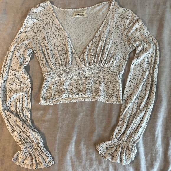 Urban Outfitters Long Sleeve Cropped Blouse - Picture 1 of 4